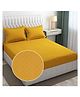Filymore Plain Solid  Embosed  Double bedsheet with two Pillow covers made with pure microfiber Single colour Queen size bedsheet(size 228x228 cm)(Pillow cover size 17x27 Inches)(colour-Yellow)