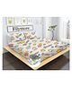 Filymore Kids Elastic fitted Space Theam Double bedsheet with two pillow cover made with pure microfiber(bedsheet size 72x72)(pillow size 17x27)(colour-Cream and orange)