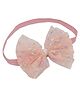Aye Candy Bow Applique Detailed Sequins Embellished Headband - Peach