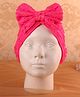 KIDLINGSS Swirl Textured Bow Applique Detailed Turban Cap - Neon Pink