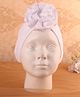 KIDLINGSS Cotton Floral Applique Detailed Turban Cap - White