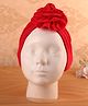 KIDLINGSS Cotton Floral Applique Detailed Turban Cap - Red