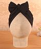 KIDLINGSS Cotton Schiffli Embroidered Bow Applique Detailed Turban Cap - Black