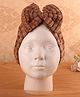 KIDLINGSS Bow Applique Detailed Striped Turban Cap - Brown