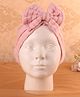 KIDLINGSS Bow Applique Detailed Striped Turban Cap - Light Pink
