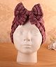 KIDLINGSS Bow Applique Detailed Striped Turban Cap - Purple