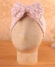 KIDLINGSS Knitted Bow Applique Detailed & Self Designed Turban Cap - Peach