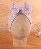 KIDLINGSS Knitted Bow Applique Detailed & Self Designed Turban Cap - Lilac