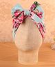 KIDLINGSS Knitted Bow Applique Detailed & Floral Designed Turban Cap - Sea Green