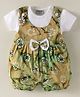 Wonderchild Tie Dye Bow Applique Romper With Half Sleeves Solid Tee - Multi Colour