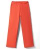 Kookie Kids Knit Full Length Solid Rib Comfort Pant With 2 Pockets - Orange