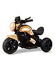 Kidsmate Pro Racer Electric Ride-On Bike for Kids | 3-Wheel Rechargeable Battery-Powered Bike with LED Lights, Music Player & Foot Accelerator | Dual Drive Battery Bike For Kids of Ages 2-5Y - Golden