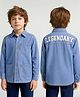 Arias 100% Cotton Woven Full Sleeves Denim Shirt With Legendary Print - Light Blue