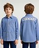 Arias 100% Cotton Woven Full Sleeves Denim Shirt With Legendary Print - Light Blue