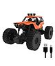 ELECTROBOTIC Remote Control Mud Master 4.0 | Rechargeable Off-Road RC Car with 4-Wheel Drive, C-Type USB Charging & Durable Build | High-Speed Stunt Car for Kids & Adults | Orange Off-Roader Toy