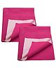 Trance Home Linen Supersoft Soft Extra Absorbent Water Proof Baby Dry Sheet for Kids- Medium Pack of 2 - Berry Pink