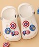 Yellow Bee Marvel Captain America Jibbitz Applique Detailed Perforated Clogs - White