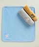 Simply Terry Knit Hand & Face Towels with Animal Embroidery Pack of 3 L 30 x B 30 cm - Light Blue Light Brown & Grey