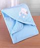 Simply Terry Cotton Knit Teddy Bear Embroided Hooded Towel L 80 x B 77 cm- Light Blue