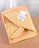 Simply Terry Cotton Knit Teddy Bear Embroided Hooded Towel L 80 x B 77 cm- Orange