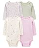 Carter's Knit Full Sleeves Onesies with Animal & Floral Print Pack of 4 - Multicolor