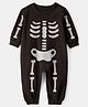Carter's Knit Full Sleeves Romper with Skeleton Print - Black