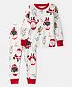 Carter's Cotton Knit Full Sleeves Co-ord Night Suit With Santa Claus Print - Beige