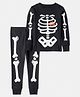 Carter's Full Sleeves Glow In the Dark Night Suit with Skeleton Print - Black