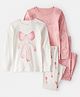 Carter's Knit Full Sleeves Co-ord Night Suits Set With Bow Print Pack of 2 - White & Pink
