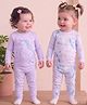 Carter's Knit Full Sleeves Co-ord Night Suits Set With Unicorn Print Pack of 2 - Purple