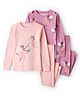 Carter's Knit Full Sleeves Night Suits with Floral Print Pack of 2 - Pink & Purple