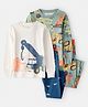 Carter's Knit Full Sleeves Co-ord Night Suits Set With Vehicle Print Pack of 2 - Green Blue & White