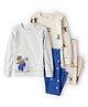 Carter's Knit Full Sleeves Night Suits with Bear Print & Patch Detailing Pack of 2 - Multicolor