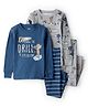Carter's Knit Full Sleeves Night Suits with Tools Print & Stripes Pack of 2 - Grey & Blue