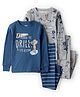 Carter's Cotton Knit Full Sleeves Co-ord Night Suits With Tools Print Pack of 2 - Blue & Grey