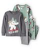 Carter's Knit Full Sleeves Night Suit with Yeti Print Pack of 2 - Sea Green & Grey