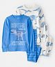 Carter's Knit Full Sleeves Co-ord Night Suits Set With Dino Print Pack of 2 - Blue & White