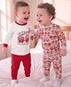 Carter's Knit Full Sleeves Co-ord Night Suits With Vehicle Print Pack of 2 - Red