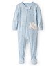 Carter's Full Sleeves Footed Sleepsuit with Unicorn Patch - Light Blue