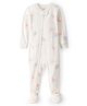 Carter's Cotton Knit Full Sleeves Footed Sleep Suit With Dino Print - Ivory