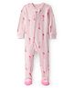 Carter's Full Sleeves Footed Sleepsuit with Ballet Shoe Print - Pink