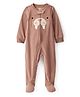 Carter's Full Sleeves Footed Sleepsuit with Walrus Patch & Print - Brown