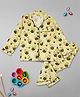 Pyjama Party Pure Cotton Woven Full Sleeves Bees Printed Coordinating Night Suit Set - Yellow