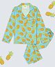 Pyjama Party Cotton Rayon Woven Full Sleeves Pineapple Printed Coordinating Night Suit Set - Green