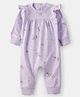 Carter's Knit Full Sleeves Romper with Unicorn Print & Frill Detailing - Purple