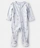 Carter's Knit Full Sleeves Footed Sleepsuit With Unicorn Print - Light Blue