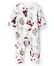 Carter's Cotton Knit Full Sleeves Footed Sleep Suit With Christmas Theme Print - White