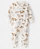 Carter's Knit Full Sleeves Footed Sleepsuit With Unicorn Print - White