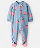 Carter's Knit Full Sleeves Footed Sleepsuit With Tropical Theme Print - Light Blue