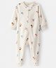 Carter's Knit Full Sleeves Sleep Suit with Floral Print - Ivory